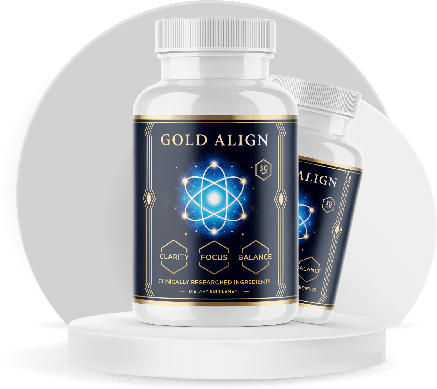 Gold Align twin bottles on the display pod